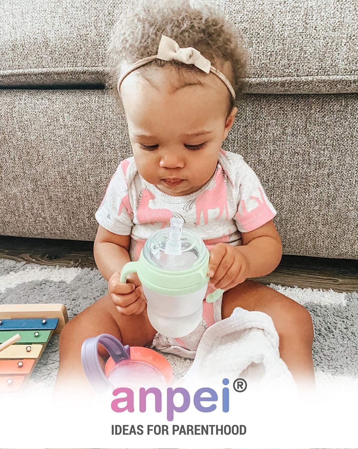 Any Angle Weighted Straws And Brushes Set Compatible With Transitional Soft Spout And Straw Nipples, Set Of 2