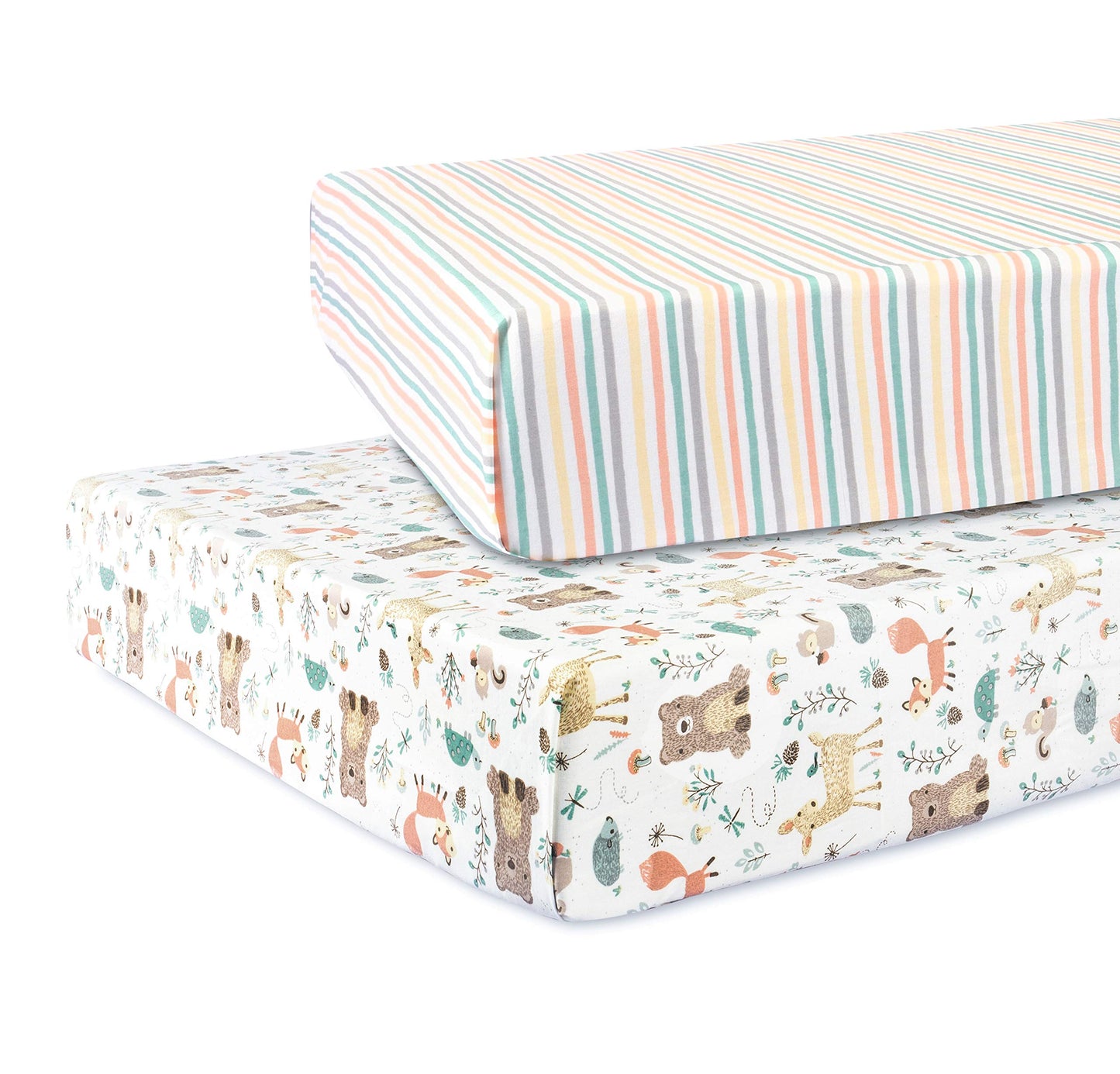Abracadabra Cotton Flat Sheet For Standard Cot And Crib, Super Soft, Breathable & Hypoallergenic, (170 Cm X 108 Cm, Set Of 2, Ba
