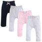 Touched By Nature Unisex Baby Organic Cotton Pants, Gray Pink, 12-18 Months