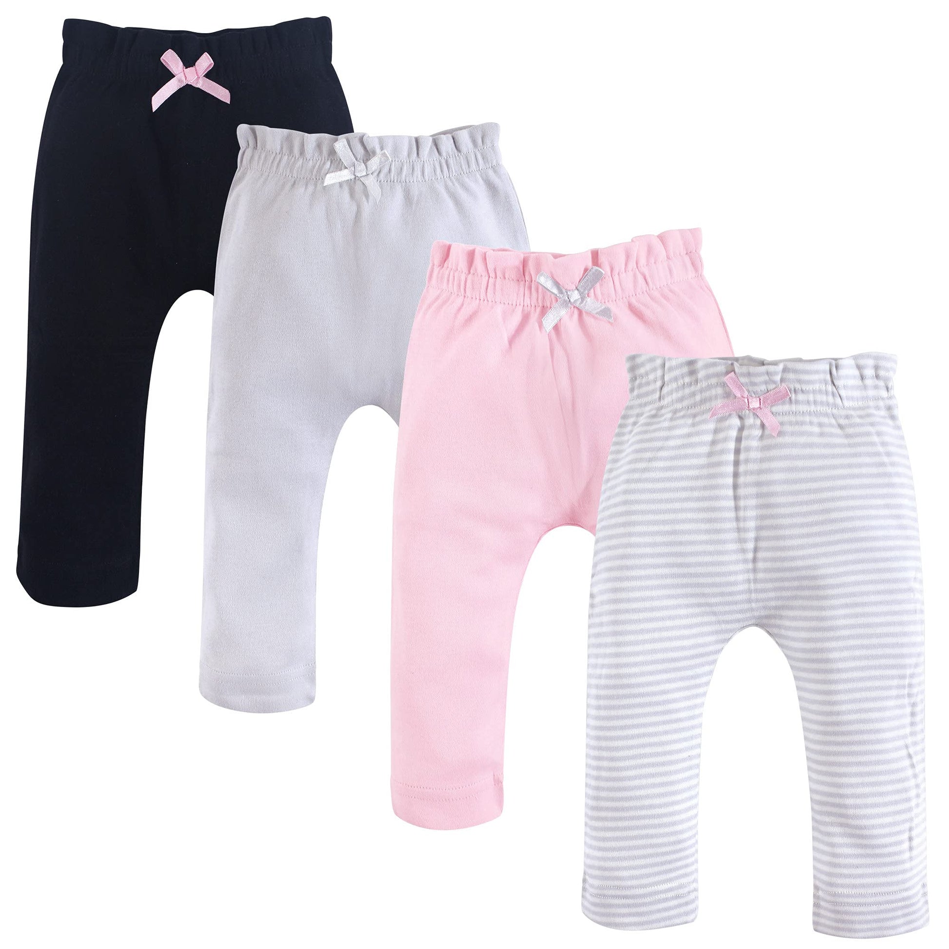 Touched By Nature Unisex Baby Organic Cotton Pants, Gray Pink, 12-18 Months