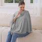 Knit Nursing Cover For Baby Breastfeeding, Breathable And Soft, Wide Neck With Stretch For Easy View (Grey)
