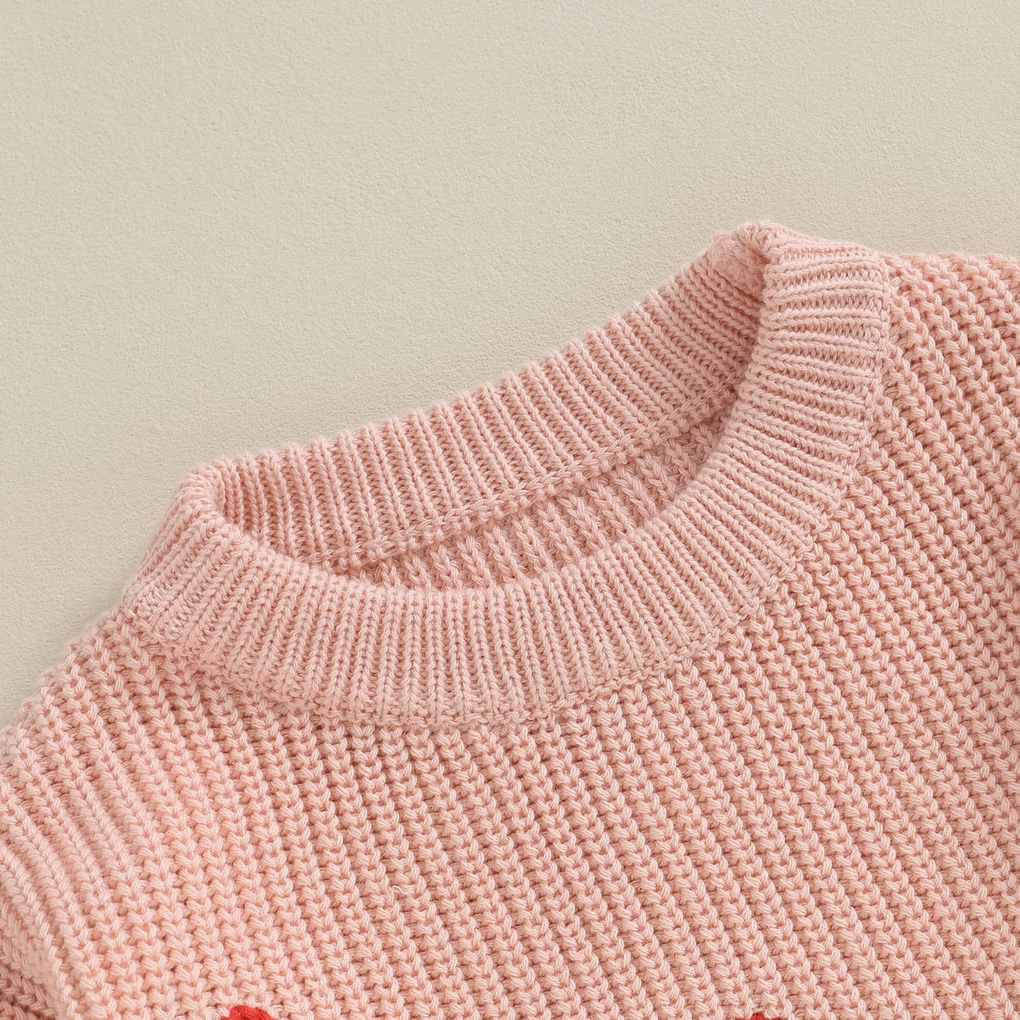 Baby Girl Valentines Day Outfit Love Heart Sweet Long Sleeve Sweater Tshirt Crewneck Tops Fall Winter Clothes (F-Pink, 9-12 Mont