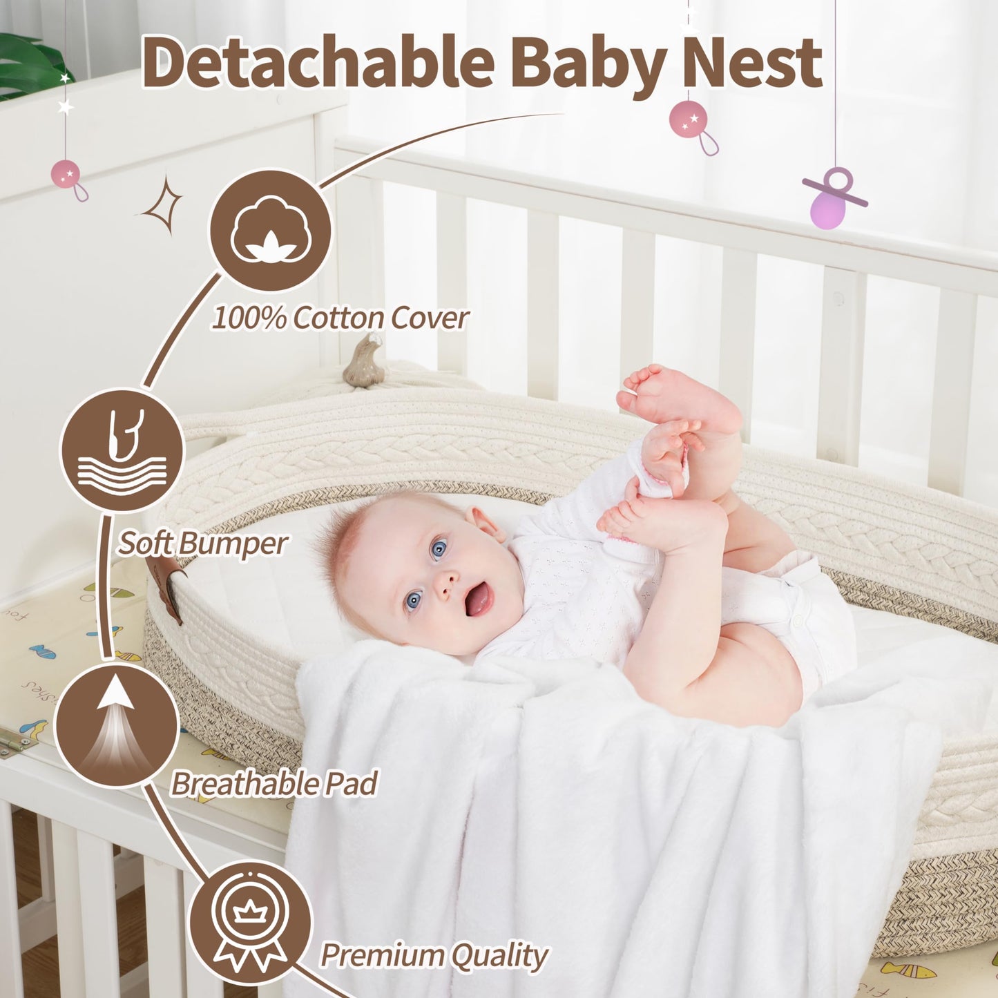 Swiftsleep Baby Changing Basket For Baby Dresser, Moses Baskets For Newborn, Baby Moses Basket Changing Basket For Dresser, Chan