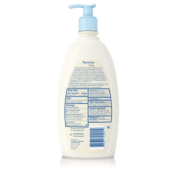 Aveeno Baby Daily Moisture Lotion With Oatmeal & Dimethicone, Fragrance-Free, 18 Fl. Oz, Twin Pack