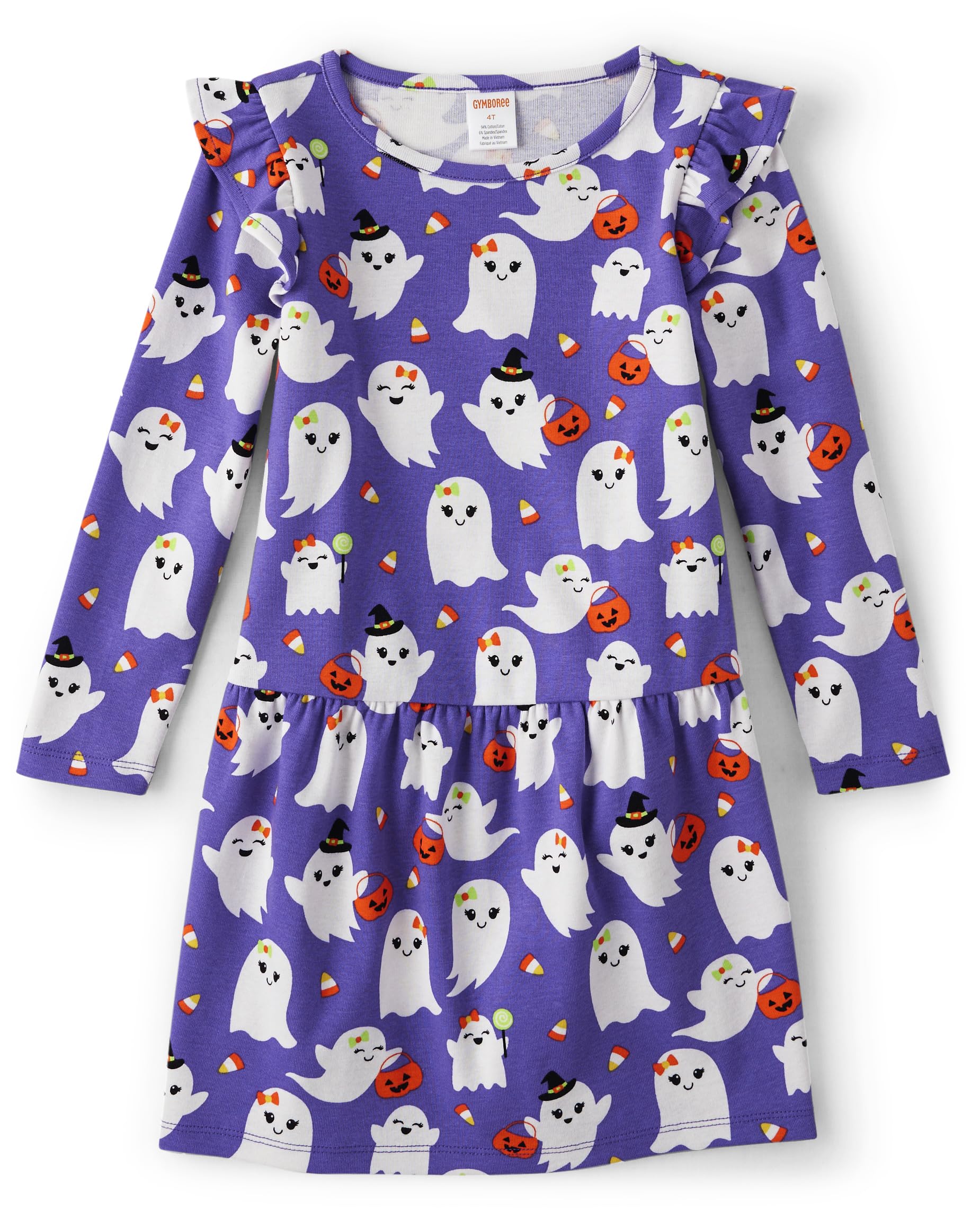 Gymboree,And Toddler Flutter Sleeve Dress,Halloween Ghost,12-18 Months