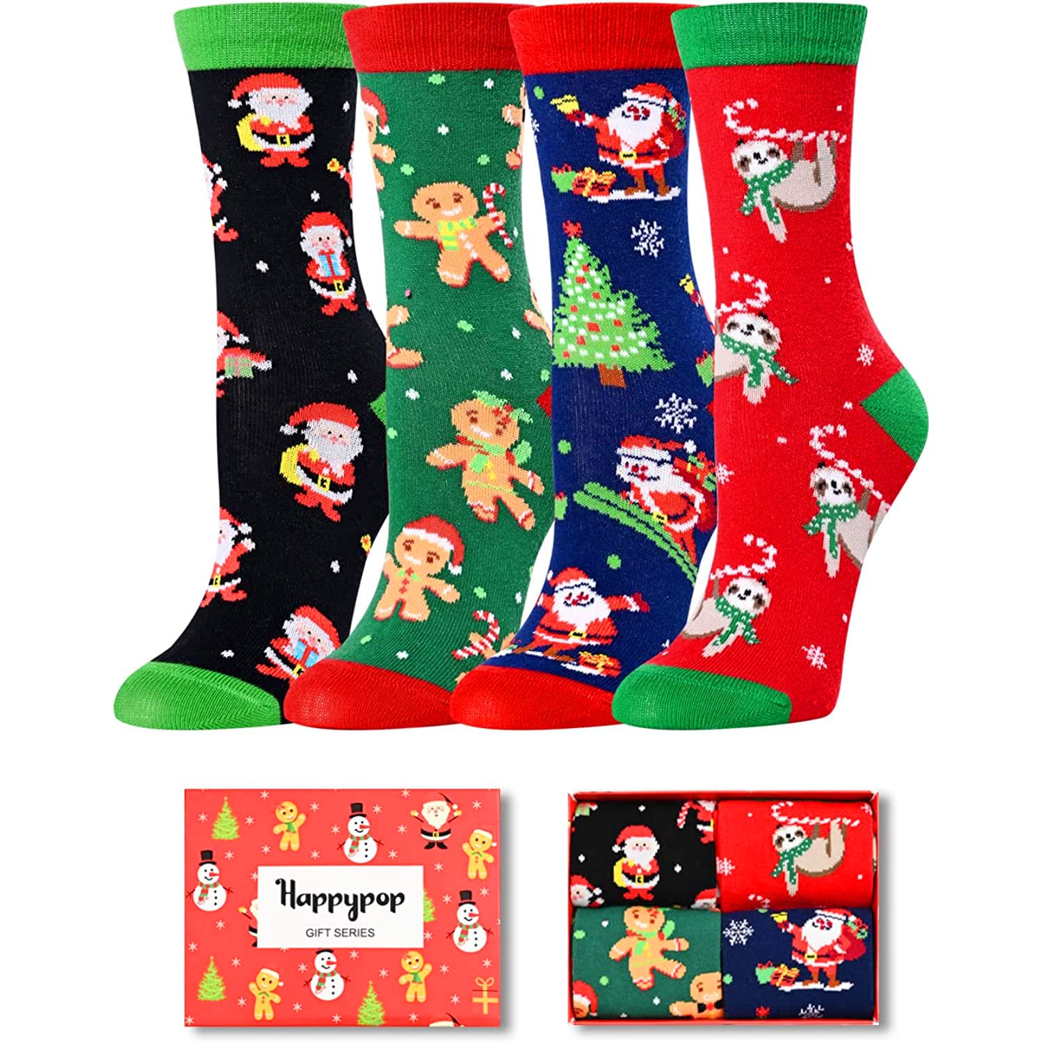 Happypop Funny Christmas Socks For Kids, Holiday Socks Reindeer Gingerbread Gnome Socks, Boys Girls Christmas Gifts Gnome Gifts