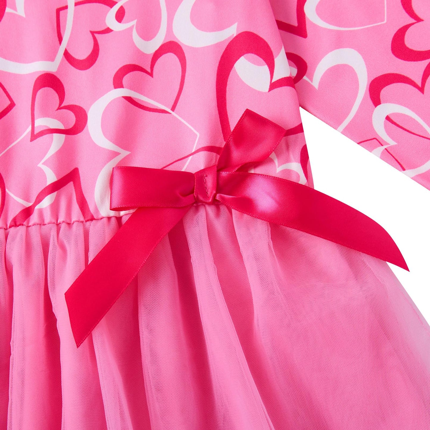 Vieille Toddler Girls Valentines Day Outfits 3T Love Heart Print Long Sleeve Tutu Dress 4T Kids Pink Skirts Clothes