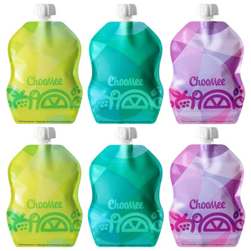 Choomee Reusable Baby Food Storage Pouches, 8 Oz  Ideal For Baby Food, Smoothies And Purees  Secure Double Lock Zipper, Wide Bot