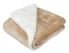 BSB HOME Plain Double Layer Warm and Hot Super Soft Flannel Sherpa Winter Blanket for Born Baby (45 X 60 Inches, Crib Beige) All
