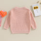 Baby Girl Valentines Day Outfit Love Heart Sweet Long Sleeve Sweater Tshirt Crewneck Tops Fall Winter Clothes (F-Pink, 9-12 Mont