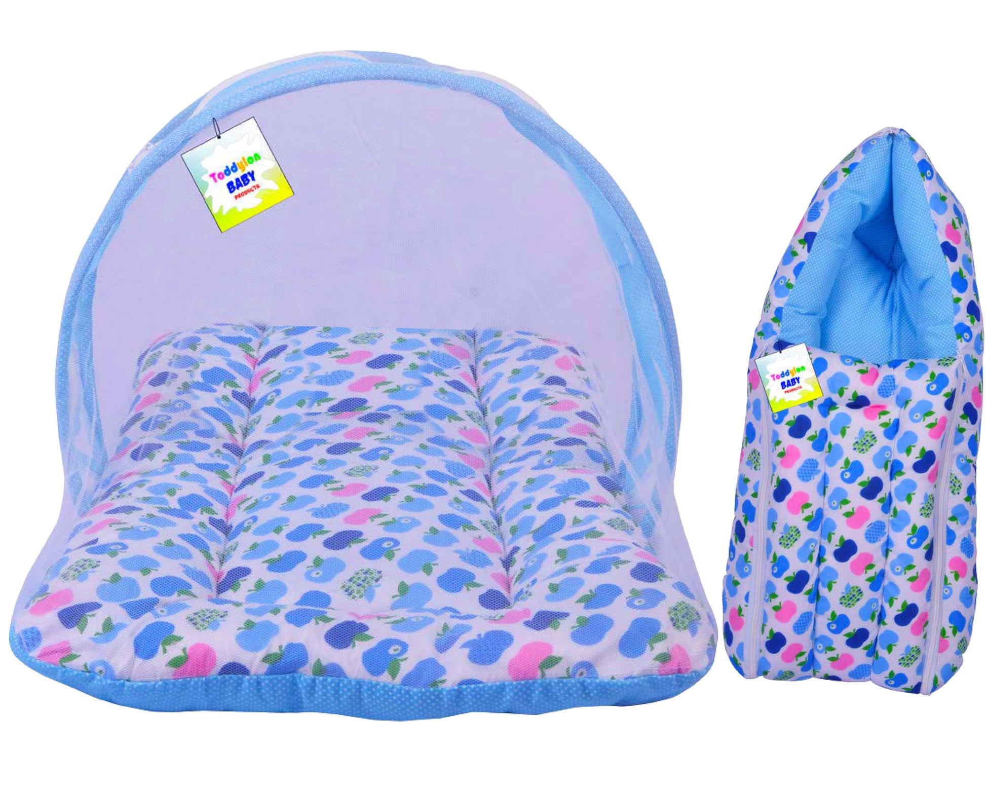 Toddylon Baby Bedding Set New Born Baby Bed | Mattress | Mosquito Net | Bag | Essentials | Carry Bag | Cotton Combo | Infant Bed
