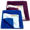 Oyo Baby Waterproof Cotton Baby Bed Protector Dry Sheets For New Born Babies | Reusable Mats | Cot & Bassinet Gift Pack (Royal B