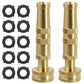 Biswing Brass Hose Nozzles, Heavy-Duty Brass Adjustable Twist Hose Nozzle, 2 Pack (4), Vi3432