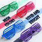 Novelty Place 12 Pack Shutter Glasses Shades Sunglasses, Neon Color Plastic Glasses For Kids And Adults 80'S Party Props(4 Color