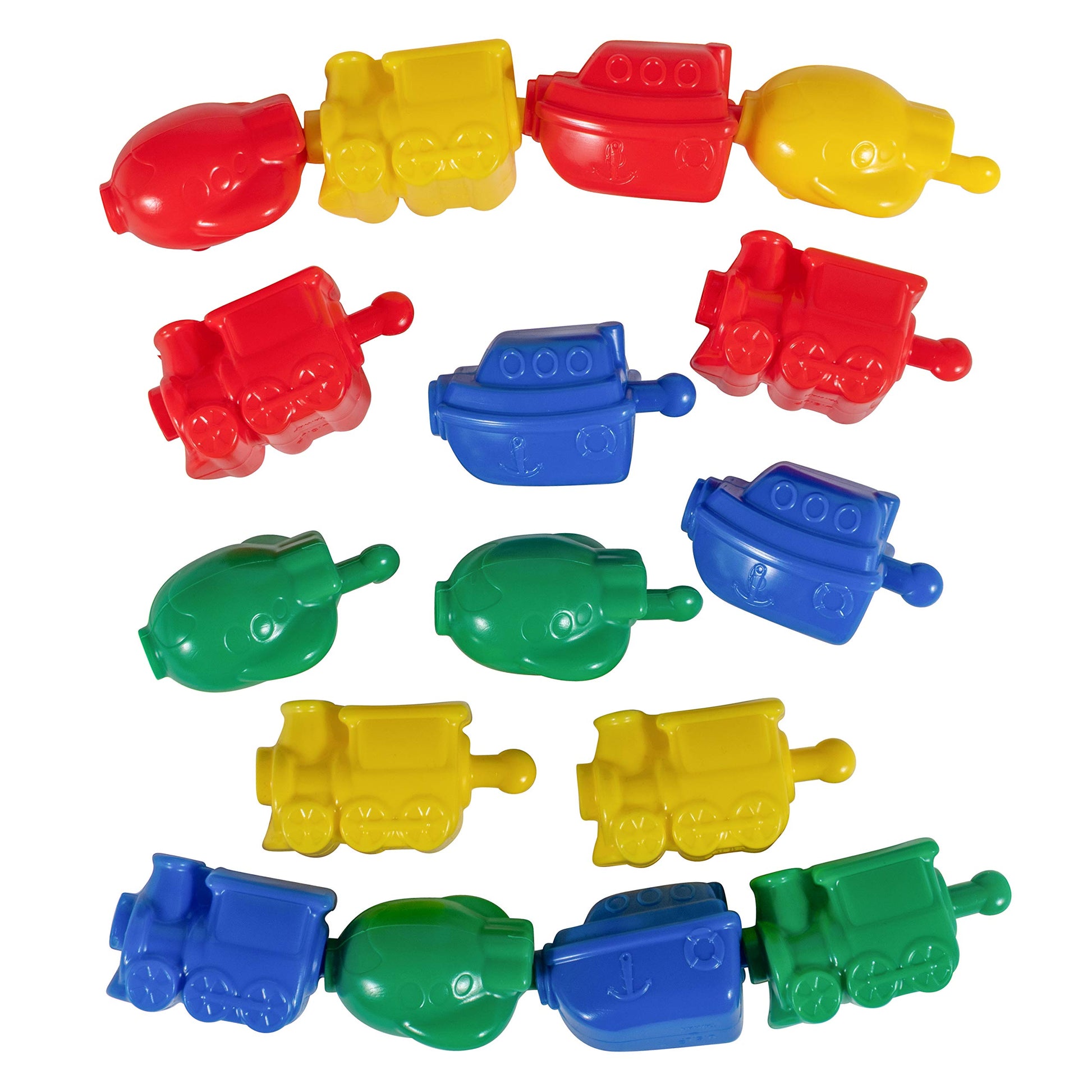 LEARNING ADVANTAGE Transportation Linking Blocks - Set of 36 - Ages 18m+ - Connecting Blocks for Toddlers - Early Construction, 