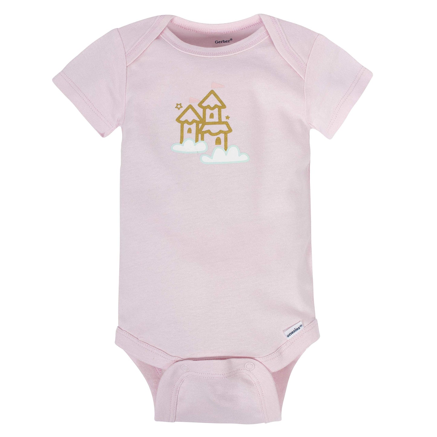 Gerber Baby Girl'S 8-Pack Short Sleeve Onesies Bodysuits, Castle, 12 Months