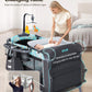 Cozibb Baby Bassinet Bedside Crib 5 In 1 With Detachable Changing Table, Pack And Play With Mattress, Storage, Music And 3 Adjus
