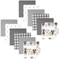 Hudson Baby Unisex Baby Flannel Cotton Washcloths 12-Pack, Farm Friends Grey, One Size