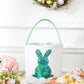 Easter Baskets For Kids - Boys And Girls Easter Egg Hunt Baskets, Cute Sequin Rabbit Bunny Printed Canvas Gift Basket For Baby,