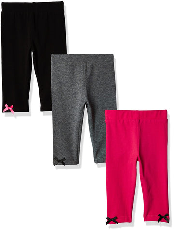 Hudson Baby Unisex Baby Cotton Pants And Leggings Rose Black, 3 Toddler