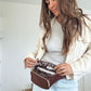 Ditty Co. Small Diaper Bag - Portable Changing Pad - Crossbody Bags For Women - Baby Wipe Holder - Baby Travel Essentials (Choco