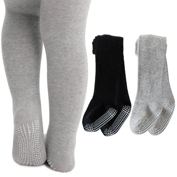 Baby Girl Tights Non Slip Baby Tights 12-24 Months Girl Warm Cotton Leggings Seamless Pantyhose Non-Skid Grip For Toddler 2 Pack