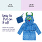 Rising Star Baby Boy Robe, Monster Blue - Soft Plush Bath Towel Robe Spa Set For Infants, 0-9 Months