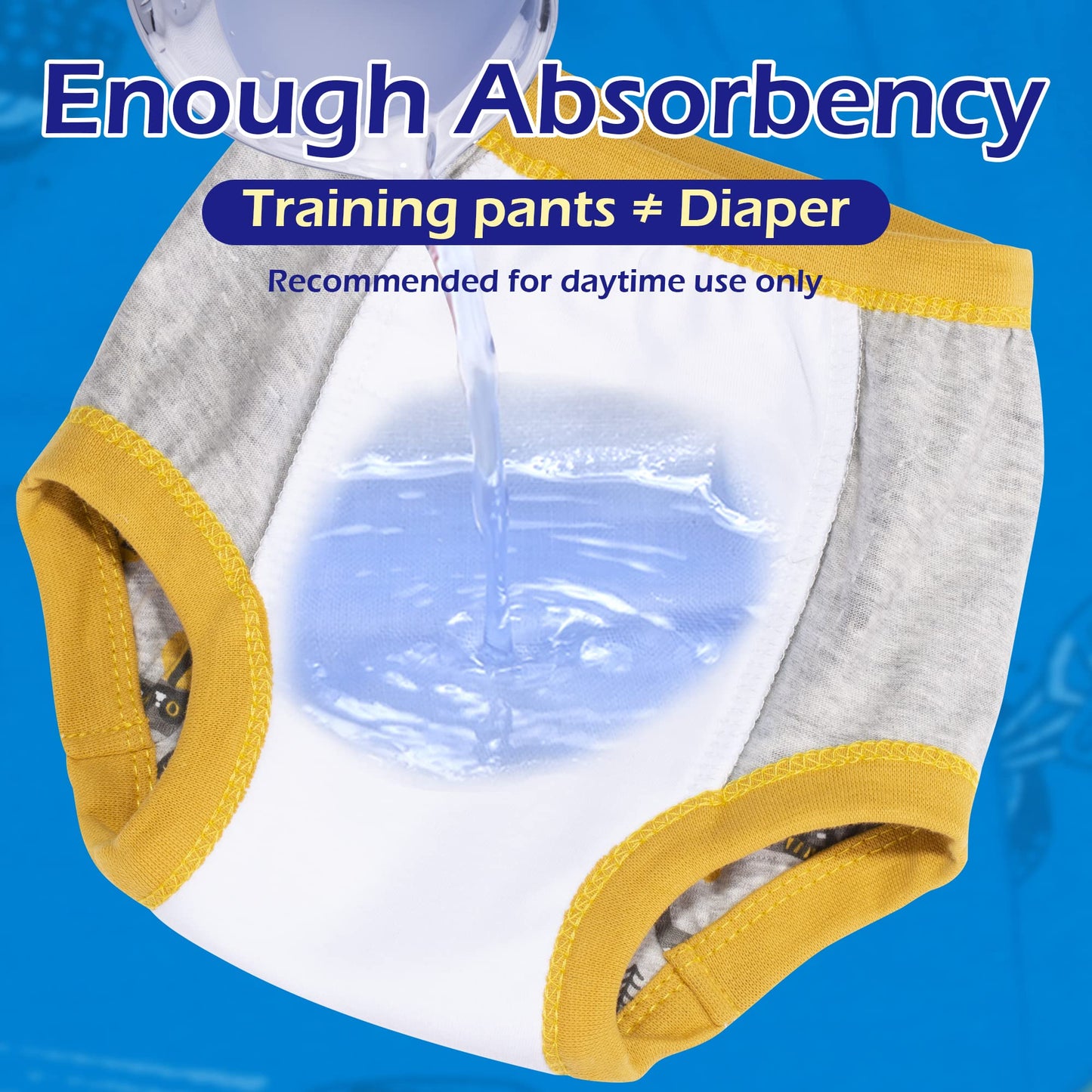BIG ELEPHANT 10 Pack Toddler Potty Training Pants, Absorbent Underwear for Baby Boys, 12-24 Months