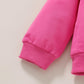 Happy Town Toddler Fall Outfits For Girl Boy Long Sleeve Hoodie Top And Long Sweatpants Set Toddler Sweatsuit (Solid Color-Rose
