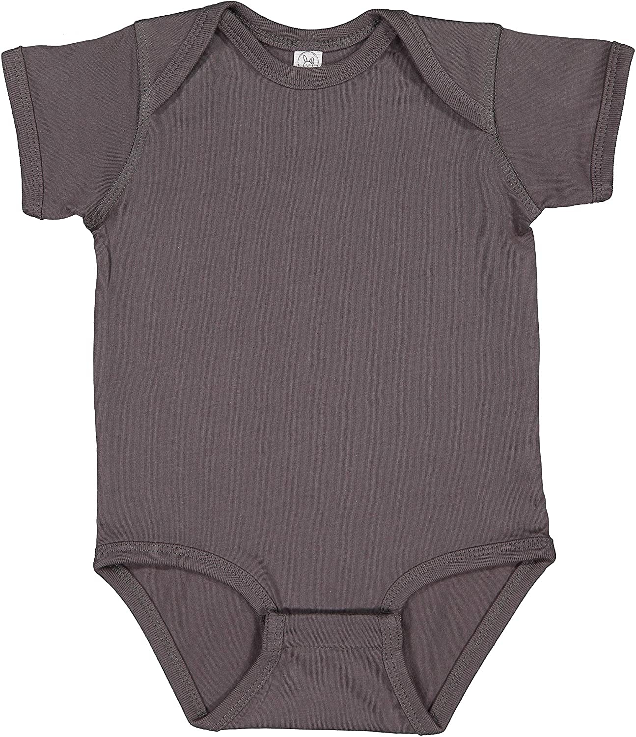 Rabbit Skins Baby Soft Fine Jersey Short Sleeve Bodysuit (4424) Charcoal, 6M