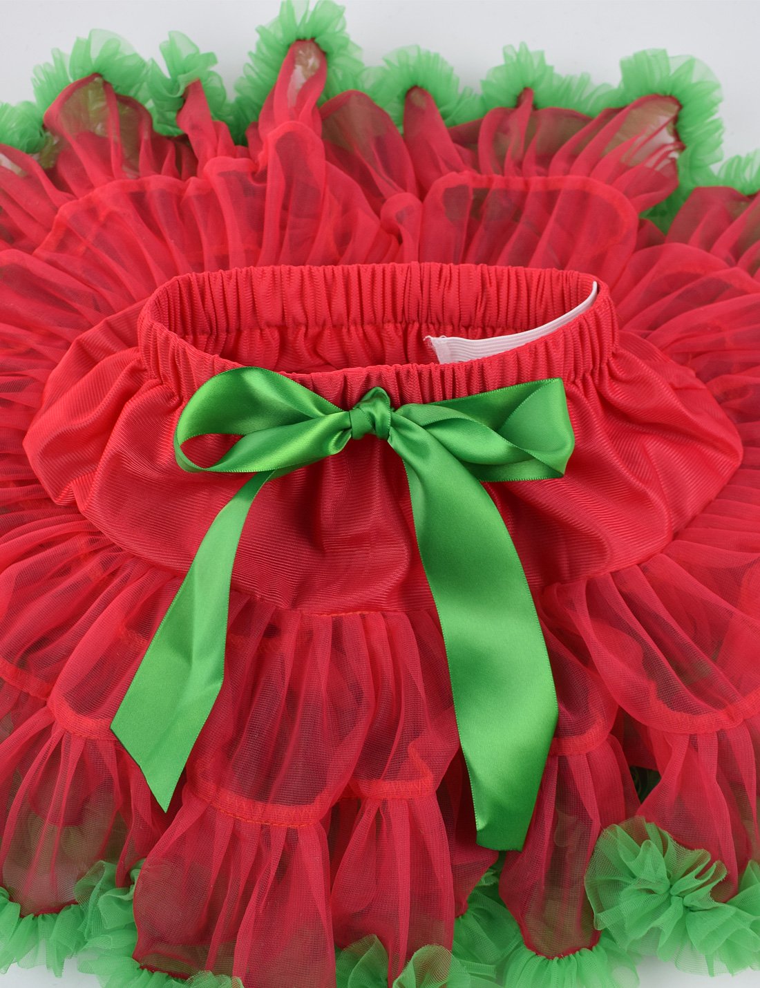 Baby Girls Tutu Skirt Princess Fluffy Soft Chiffon Ballet Birthday Party Pettiskirt Red-Green S