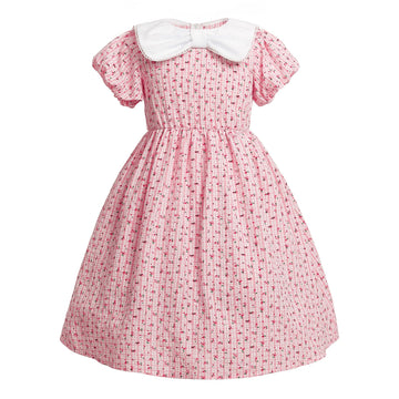 Ltakk Prairie Dresses Girls Pioneer Colonial Costume Girl Pilgrim Dress With Apron And Bonnet, Pink Plaid Floral, X-Large, Age O