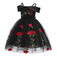 Girls Off Shoulder Dress Kids Christmas Sunday Halloween Baptism Christening Ball Gown Tulle Dresses (2910 Black,140) 8-9 Years