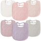 Susurration Muslin Baby Bibs 6 Pack Bandana Drool Bibs,Soft Square Adjustable Baby Drooling Bibs For Unisex Girls & Boys(Pink)