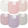 Susurration Muslin Baby Bibs 6 Pack Bandana Drool Bibs,Soft Square Adjustable Baby Drooling Bibs For Unisex Girls & Boys(Pink)