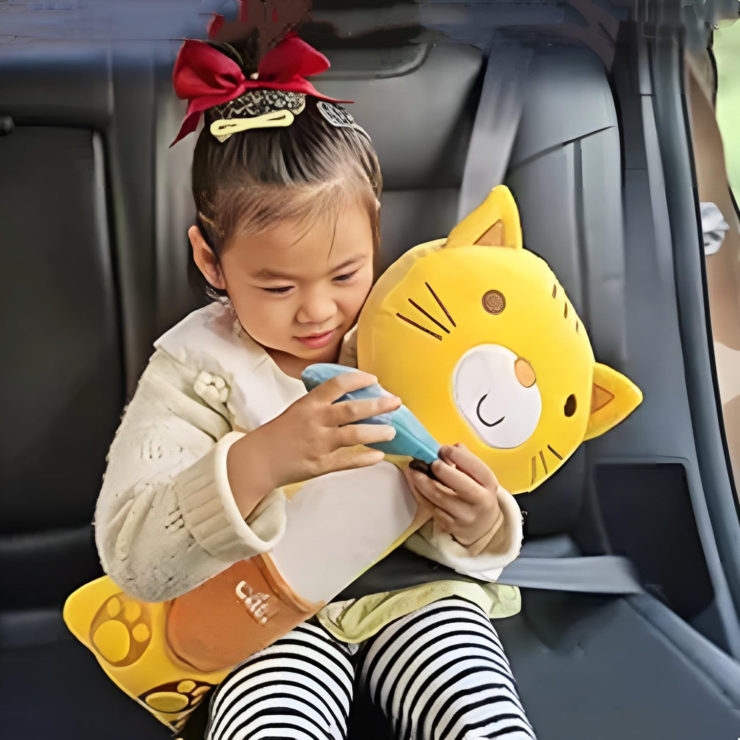 Car Seat Travel Pillow for Kids Cute Cartoon Seatbelt Cover Shoulder Pad Soft Head and Body Support Cushion for Sleeping Neck Su