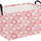 Sanjiaofen Rectangular Valentine s Day Basket,Heart Basket.Cute Baskets for Room Decor, Kids Baskets with Handles.Books Bins,Gi