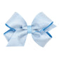Wee Ones Girls Mirror Dot and Grosgrain Overlay Hair Bow, Blue, Medium