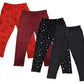 IndiWeaves Girls Combo Pack of Cotton Printed Capri (Red/Brown/Black/Black_1314 Years) Pack of 4