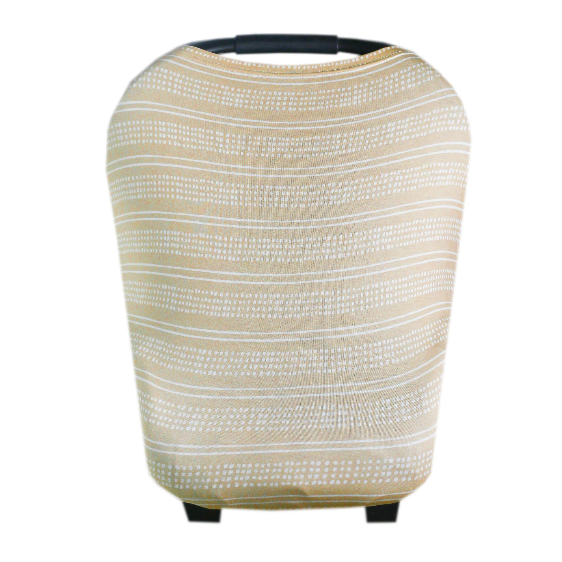 Baby Car Seat Cover Canopy And Nursing Cover Multi-Use Stretchy 5 In 1 Gift'Clay' By Copper Pearl