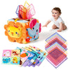 Baby Tissue Box Toy - Sensory Toys for Babies 6 - 12 Months, Montessori Toys for 6 Month with Crinkle Tissues, Baby Scarf Toy fo