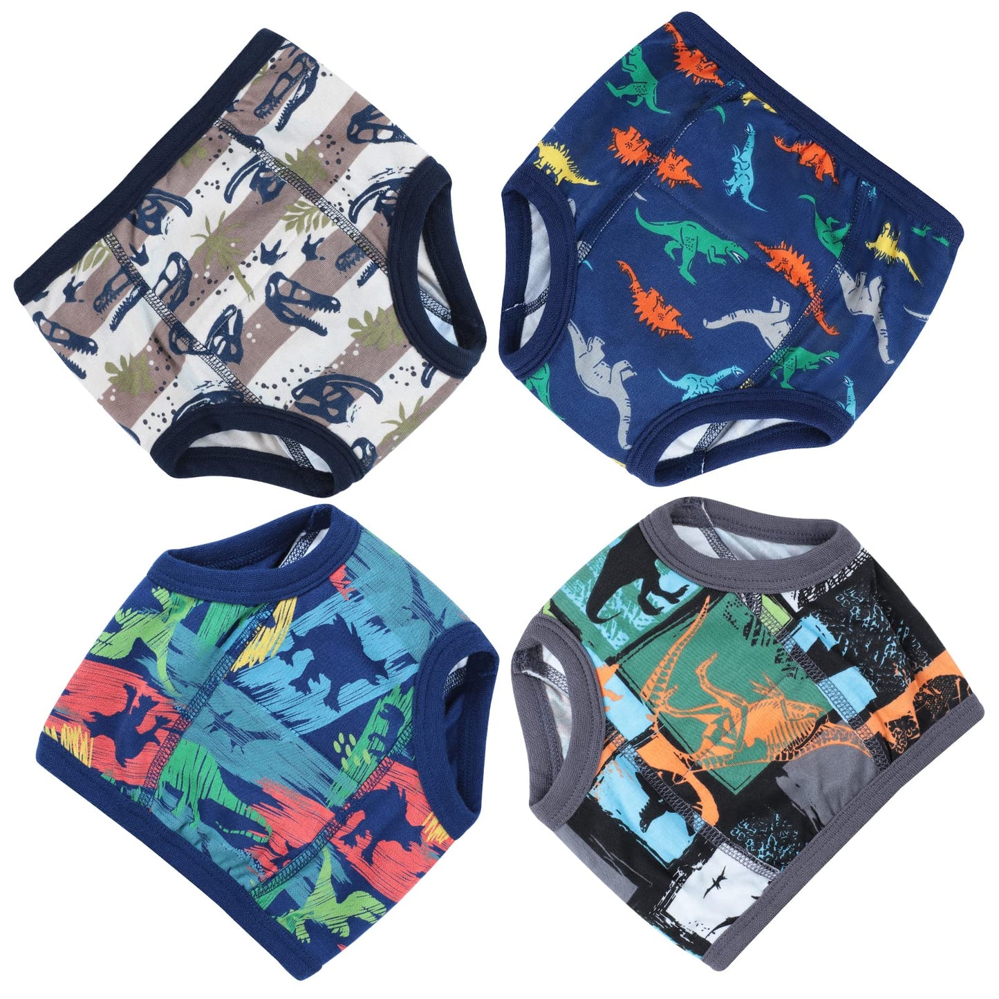 Moomoo Baby Training Underwear 4 Packs Absorbent Toddler Potty Training Pants For Boys And Girls-Cotton Dino 2T-6T (Dino, 5T)