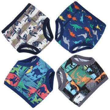 Moomoo Baby Training Underwear 4 Packs Absorbent Toddler Potty Training Pants For Boys And Girls-Cotton Dino 2T-6T (Dino, 5T)