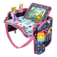 ECOFANTASY Kids Travel Tray - Waterproof Lap Table with No-Drop Large Tablet Holder - Car Seat Tray - Road Trip Essentials Kids 
