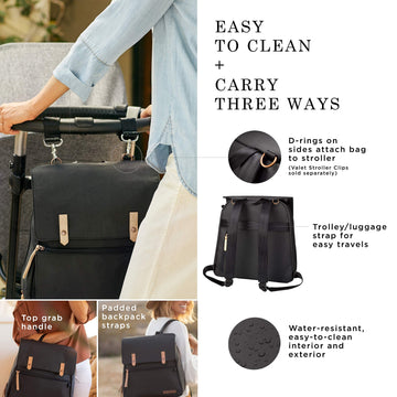 Petunia Pickle Bottom Meta Backpack | Diaper Bag Backpack For Parents | Comfortable, Spacious And Sleek Backpack For On The Go M