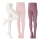 Petrass Girls Tights Toddler Cable Knit Cotton Footed Seamless Dance Ballet Baby Girls' Leggings 3 Pack Pink/Purple/Ivory 9-10Y