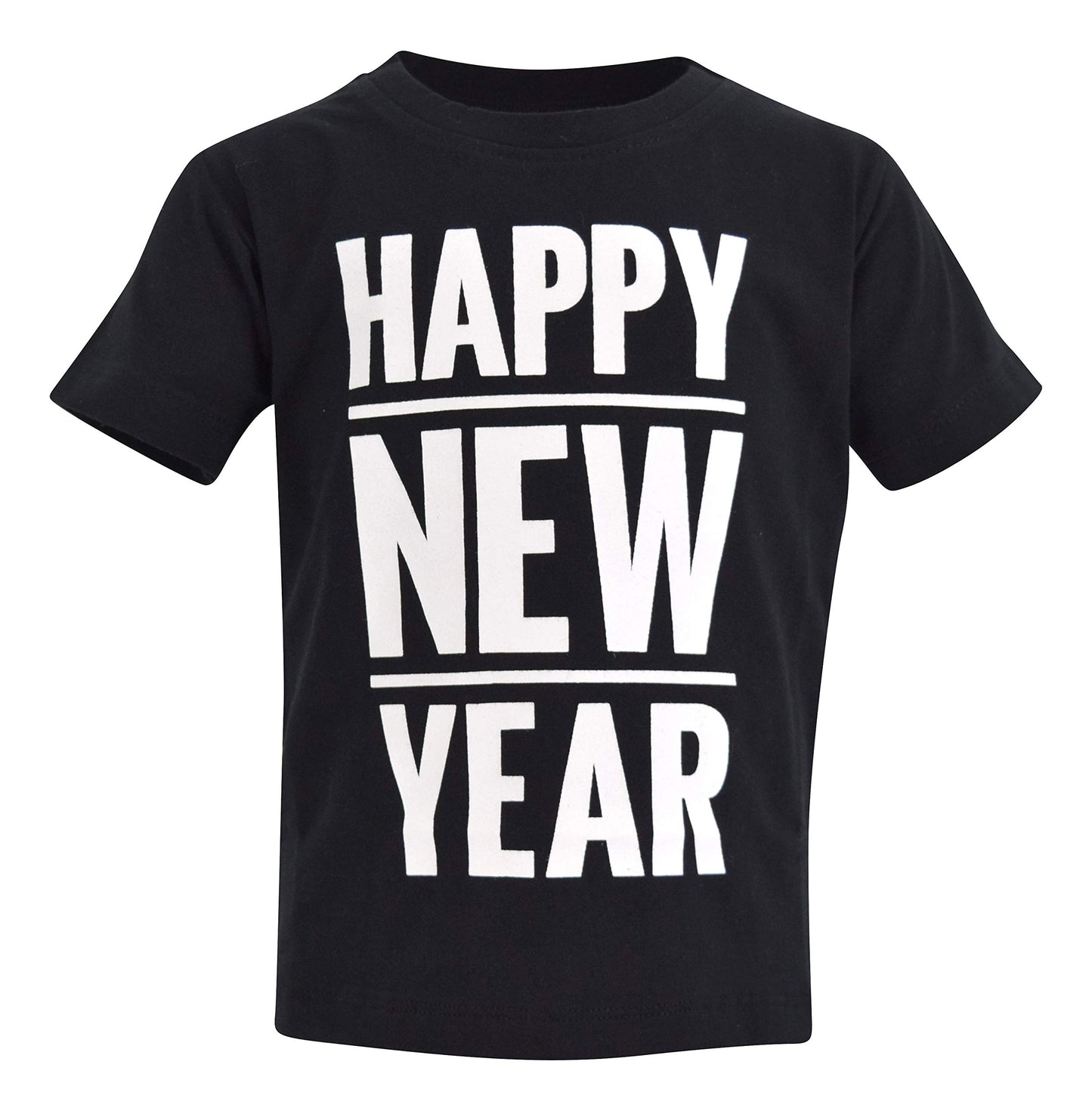 Unique Baby Boys Happy New Year 2023 Party Shirt (3T, Black)
