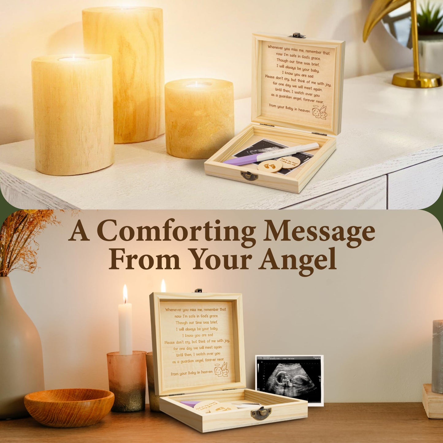 Woodamore Miscarriage Gifts For Mothers - Miscarriage Memorial Box, Infant Loss Memorial Gifts, Loss Of Baby Sympathy Gifts, Ang