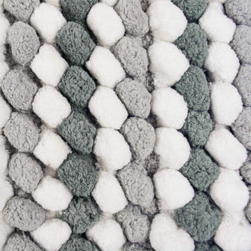 Dii Ultra Soft Chenille Bath Mat, Chunky Popcorn Bath Rug, 17X24', Gray Stripe