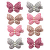 8Pcs Baby Girl Hair Clips Toddlers Infants Kids Hair Butterfly Snap Clips Barrettes (8Pc- Sequins Pearl Butterfly)